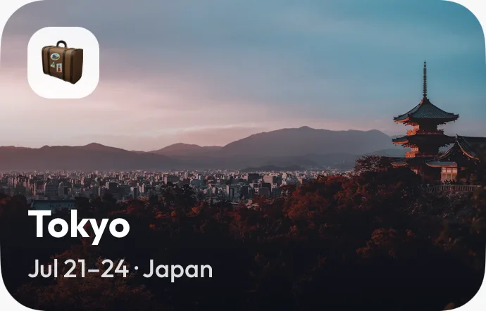 Tokyo trip card
